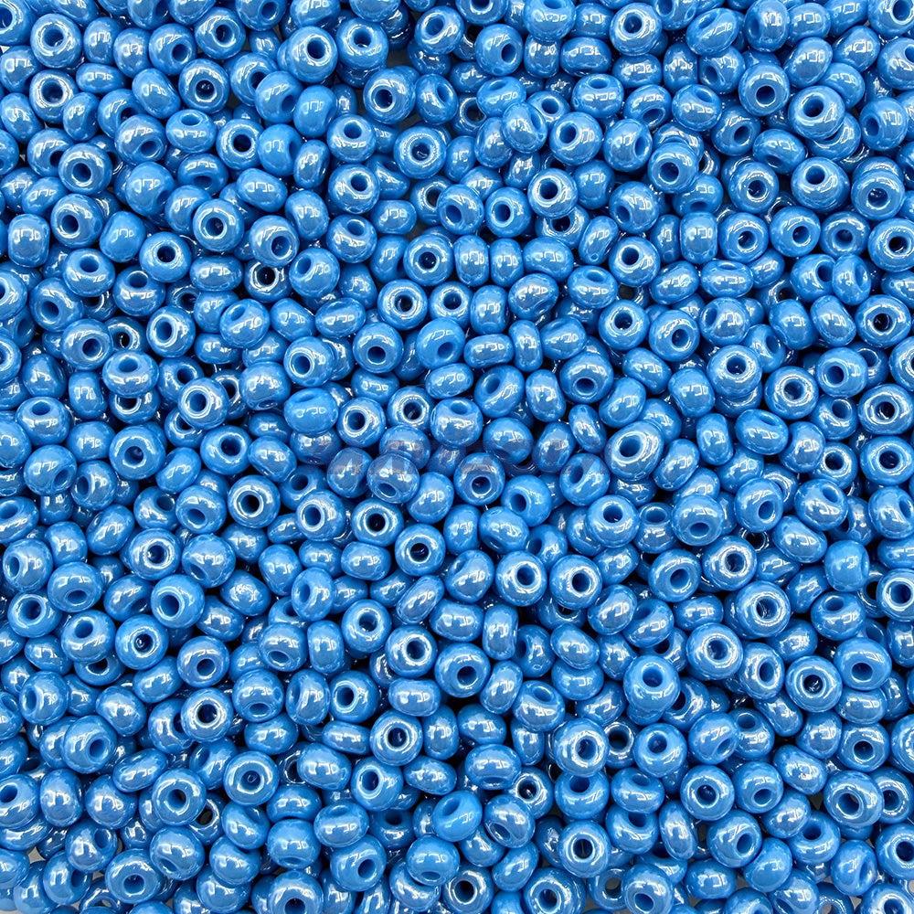 SEED 6/0 BLUE TURQUOISE OPAQUE LUSTER PRECIOSA ORNELA BEADS