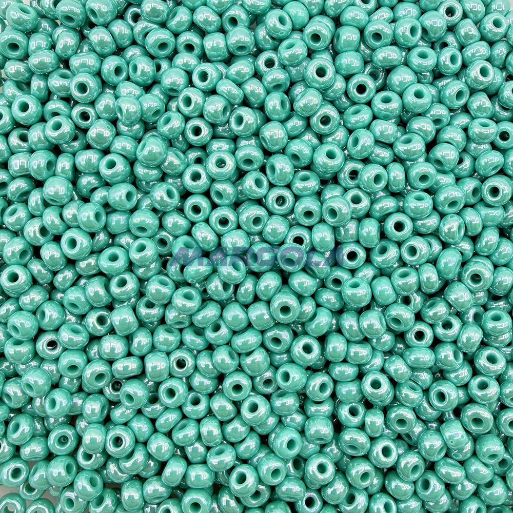 SEED 6/0 GREEN TURQUOISE OPAQUE LUSTER PRECIOSA ORNELA BEADS