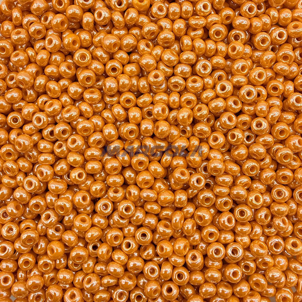 SEED 6/0 LT. ORANGE OPAQUE LUSTER PRECIOSA ORNELA BEADS