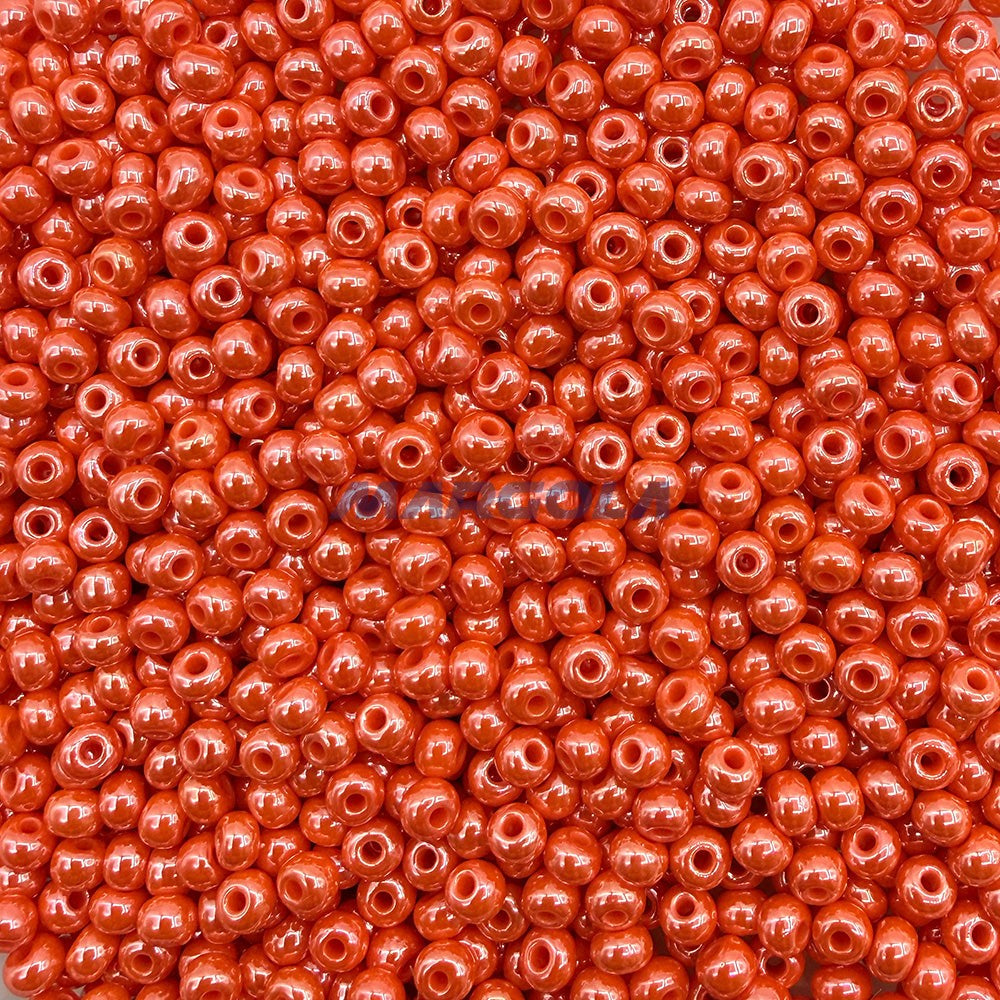 SEED 6/0 ORANGE OPAQUE LUSTER PRECIOSA ORNELA BEADS