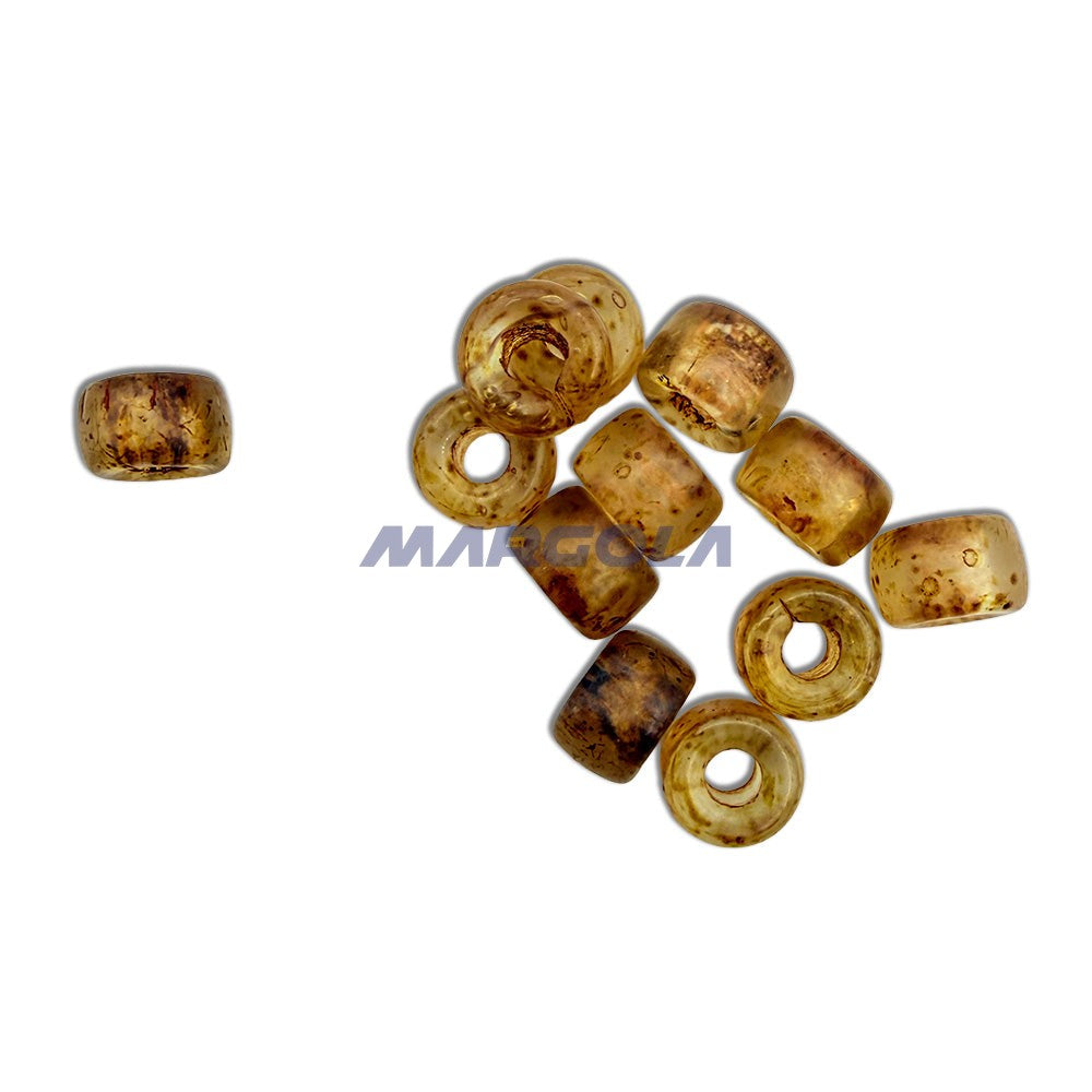 Czech Glass Roller Beads 9mm TOPAZ TRANSPARENT MATTE